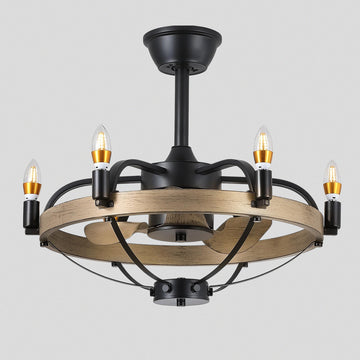 Caged Modern Farmhouse Ceiling Fan Light 23"