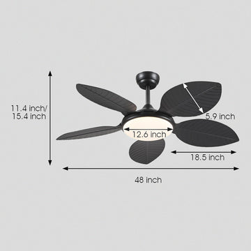 Ceiling Fan Palm Leaf Ceiling Fan 6 Speeds Reversible Ceiling Fans with Lights 48"