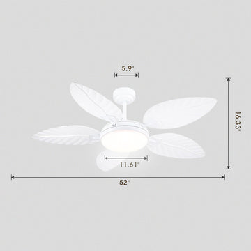 Palm Leaf Ceiling Fans with Lights Tropical Ceiling Fans 6 Speeds Reversible Wood Grain 52"