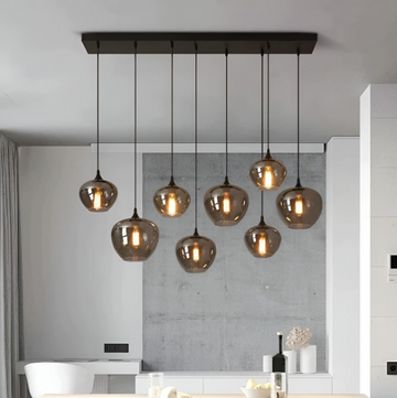Modern Smoke Gray Glass Lamp Designer Chandelier