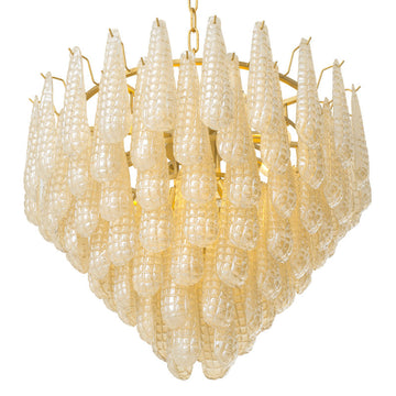 Chaves 12-Light Chandelier with Champagne Glass and Antique Brass Finish
