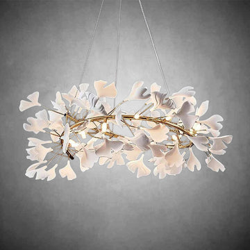 Ceramic Ginkgo Round Chandelier