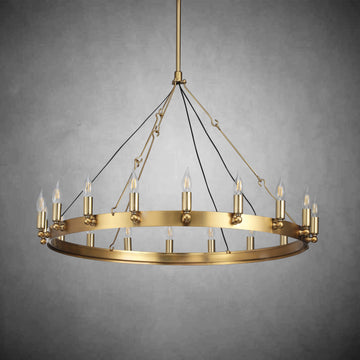 Camine Vintage Candelabra Round Chandelier 26"