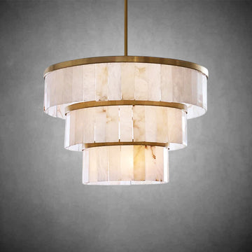 Windham Alabaster 3 Tier Chandelier Lighting