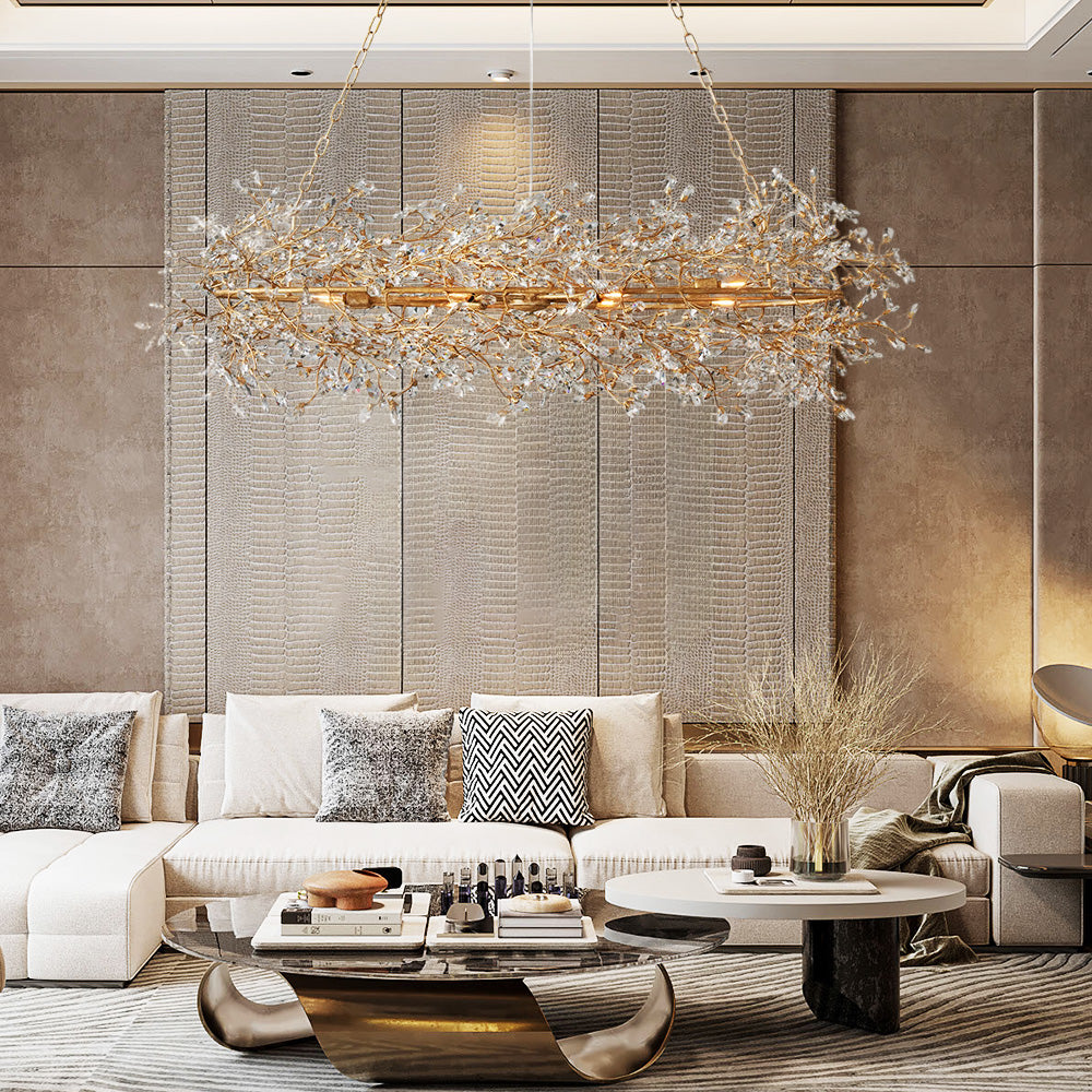 フロー/flow wx 159 & グラッシー/GLASSY 2点セット Fiore Oval Chandelier 62''74''