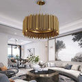 fancilighting Luxury Drum Gold Stainless Steel Chandelier for living room, dining room image | luxury lighting | luxury decor