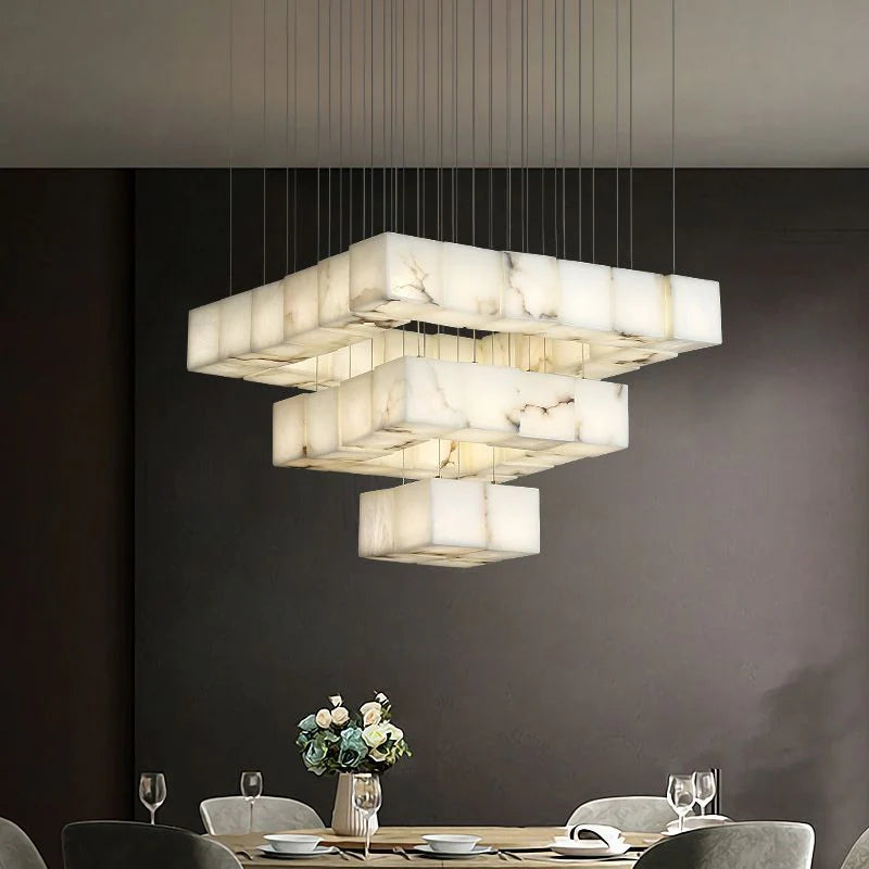 Finn Alabaster Chandelier, Home Decor Lamp