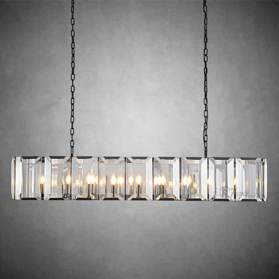 Harley Modern Retangular Crystal Chandelier for Dinning Table Living Room