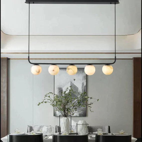 Gemma Linear Alabaster Chandelier, Kitchen Island Lighting