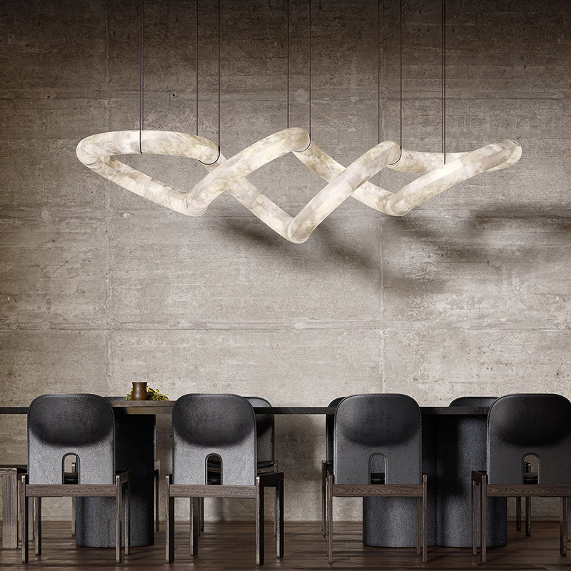 Fanci Steven Designer Alabaster Pendant Light, Modern Luxury Inspired Lamp