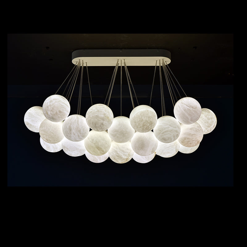 Fanci Setlla 27-Alabaster Ball Chandelier, Luxury Model Lighting