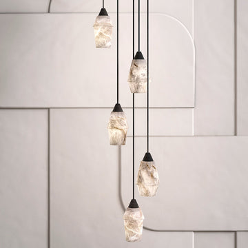 Fanci Tobey Alabaster Pendant Lighting, Interior Hanging Chandelier