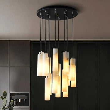 Fanci Eudora Alabaster Modern Pendant Light For Foyer And Staircase Area