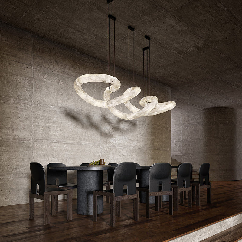 Fanci Steven Designer Alabaster Pendant Light, Modern Luxury Inspired Lamp