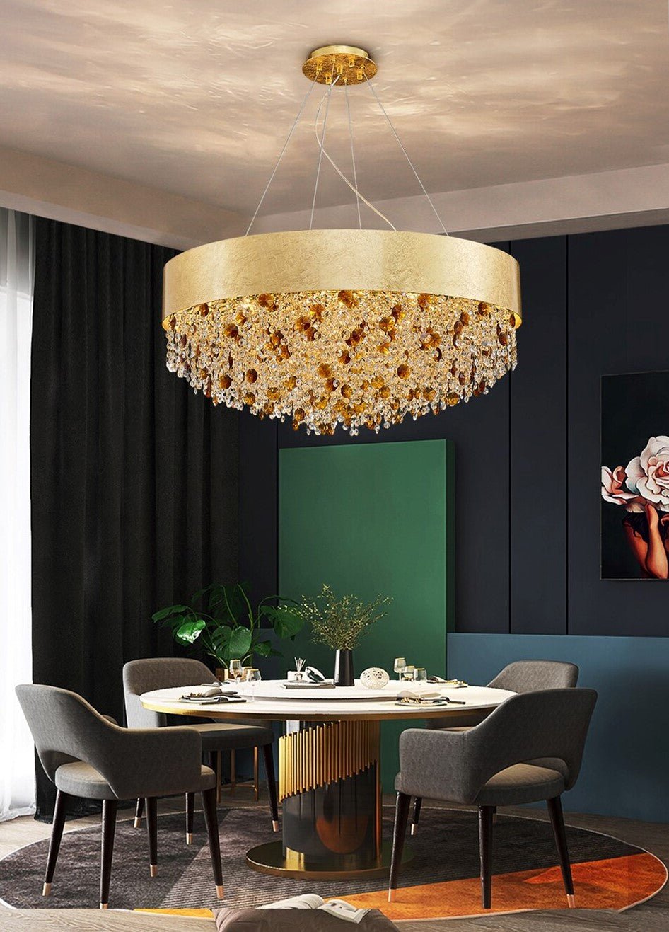 Creative Crystal Chandelier for Modern Living Room Cool light / Dimmable / Dia15.7*H11.8"