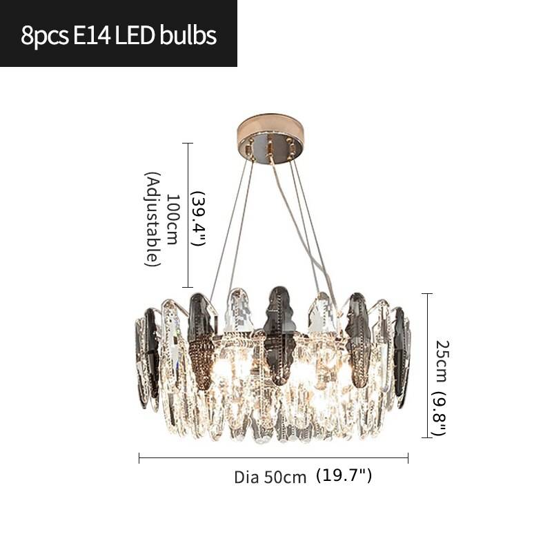 fancilighting Round Gold Crystal Shine Chandelier For Living Room, Kitchen