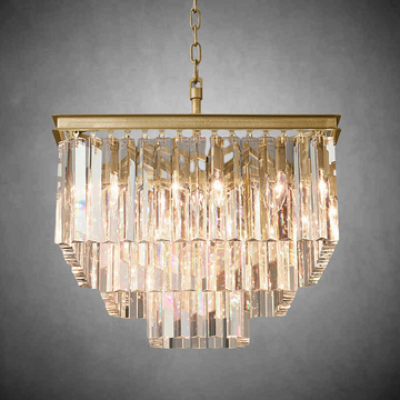 1920s Odoen Art Deco Square Chandelier 22"