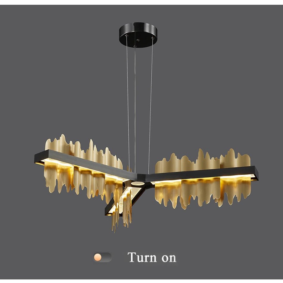 fancilighting Black/gold led light ceiling chandelier for living room, bedroom, dining room