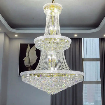 Kaler Elegant Luxury Living Room Three Tier Crystal Chandelier 30" D
