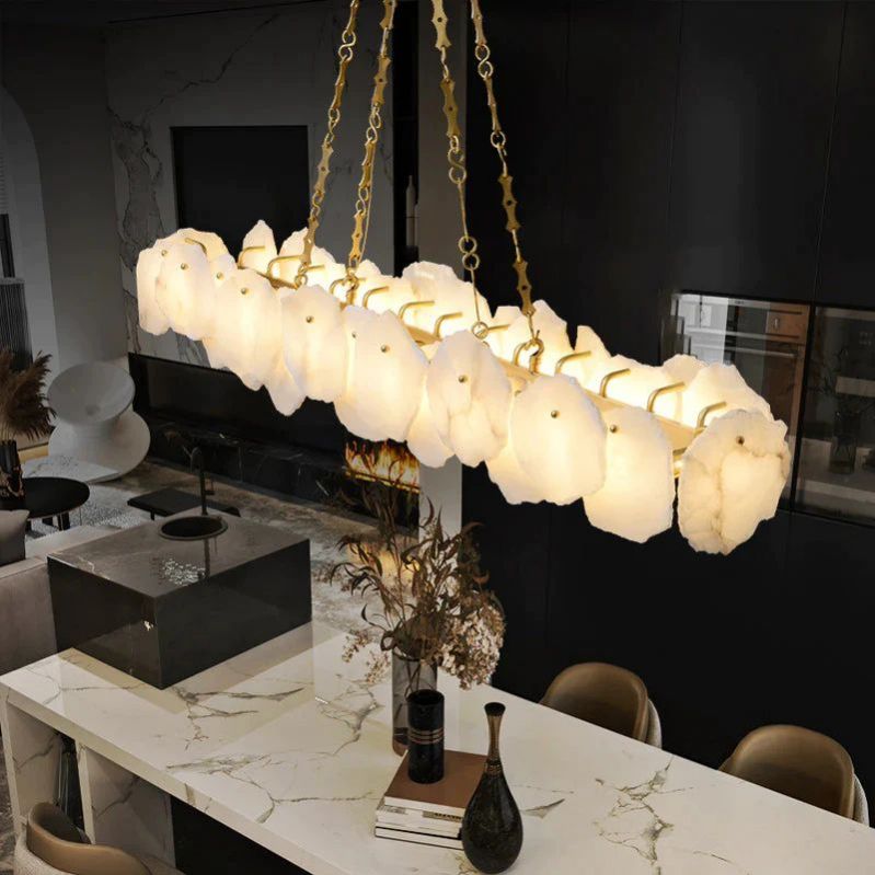 Fanci Alabaster OvalI Chandelier, Dining Room Chandelier