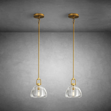 7" Glass Modern Black Pendant Lights(2PCS)