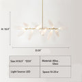 linear, rice-shaped, shining, chandelier, pendants , living room., dining room, iron, minimalist,