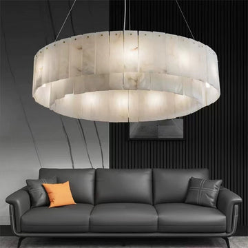 Mancy Alabaster 2-Tier Round Chandelier