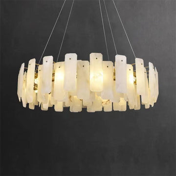 Noah Alabaster Round Chandelier