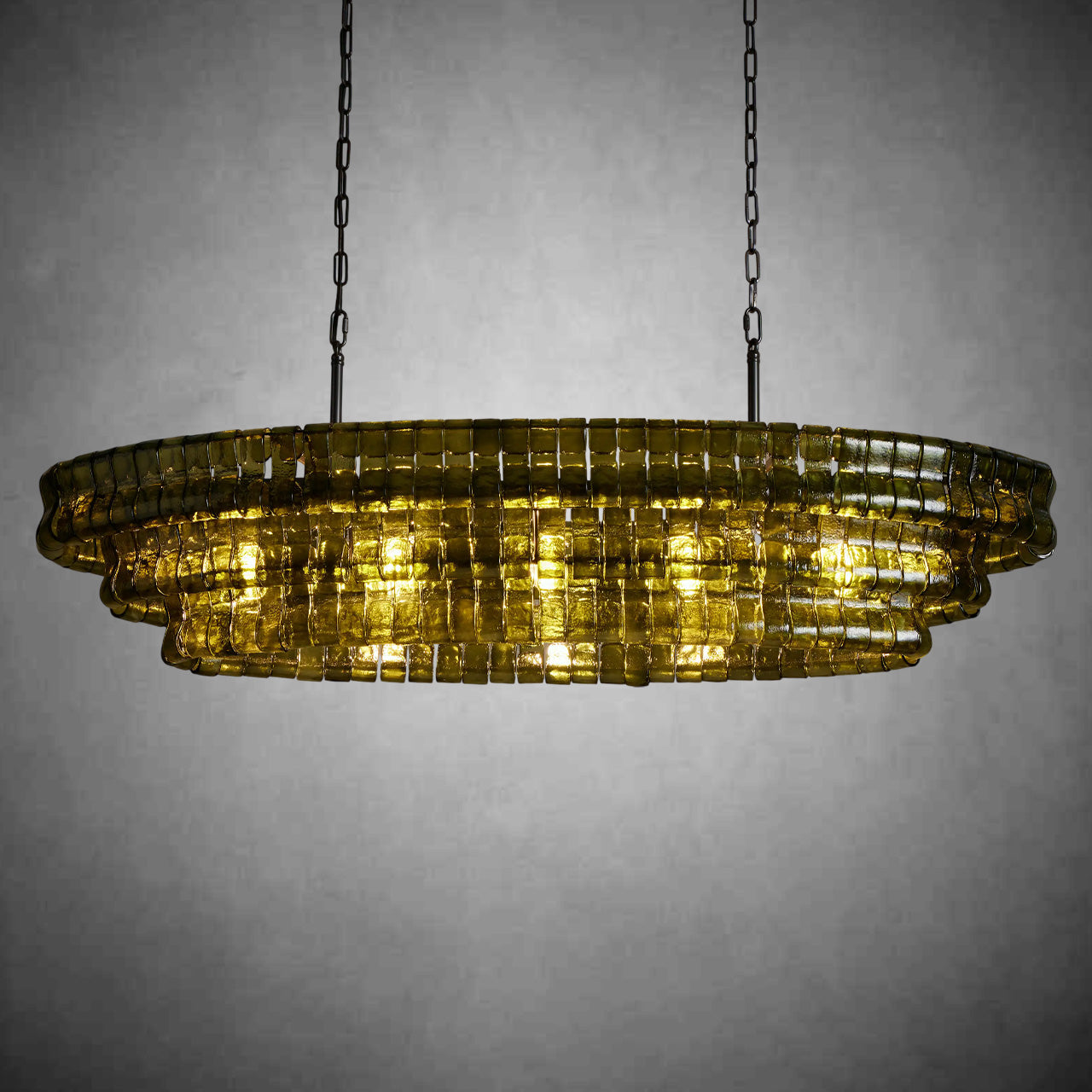 Ghiaccio Oval Chandelier 54''65''-Fanci Lamps