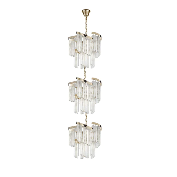 Bourbons Louis Flower 3-Tier Crystal Round Chandelier