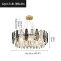 fancilighting Round Gold Crystal Shine Chandelier For Living Room, Kitchen