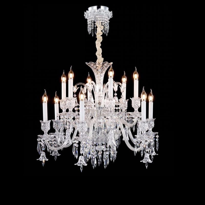 Opulent Classic Candle Crystal Grand Chandelier chandeliers for dining room,chandeliers for stairways,chandeliers for foyer,chandeliers for bedrooms,chandeliers for kitchen,chandeliers for living room Kevinstudiolives 24 Lights 39.37" W x 28.74" H