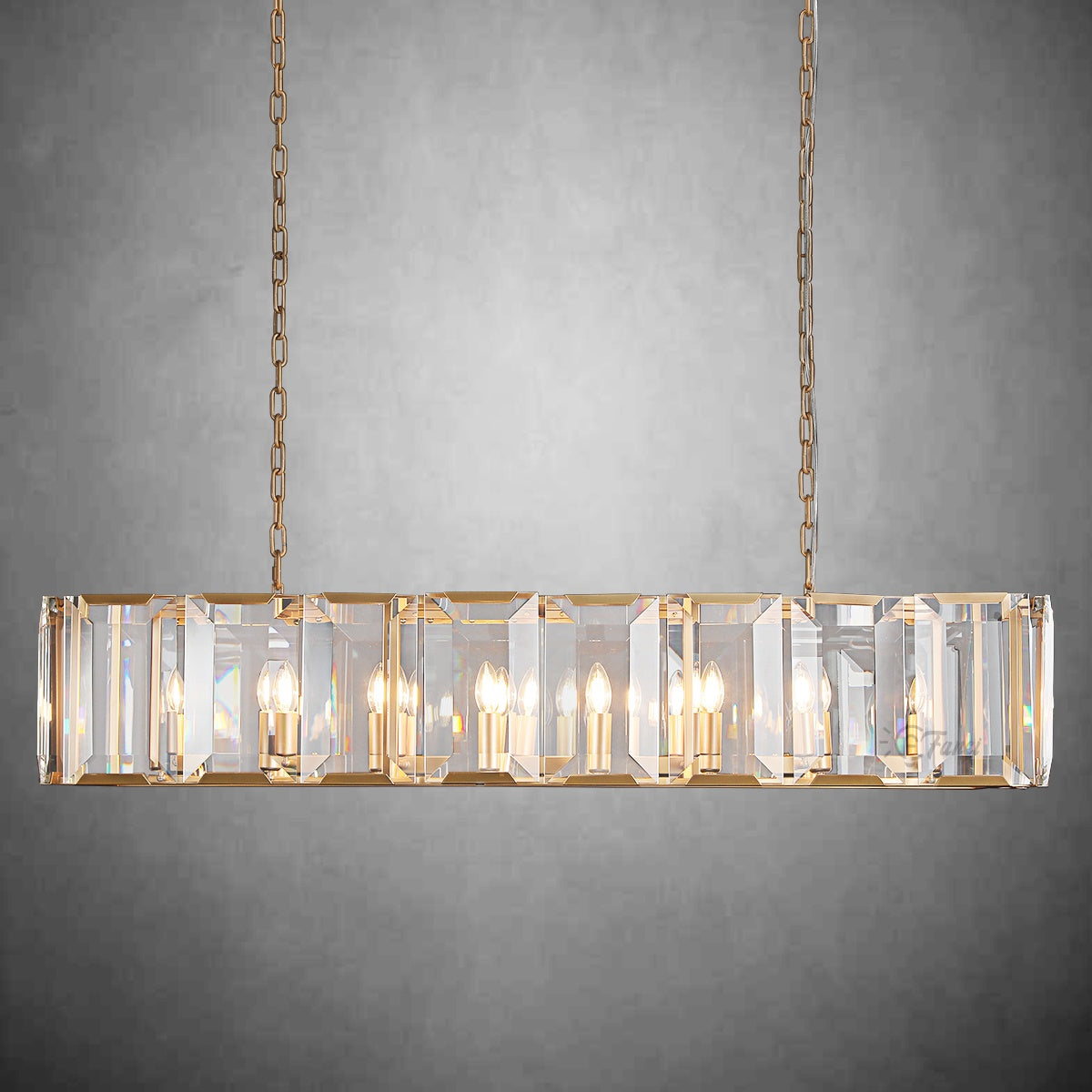 Harley Modern Retangular Crystal Chandelier for Dinning Table Living Room