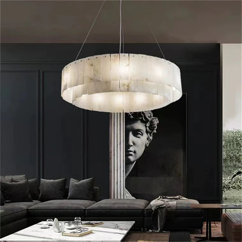 Mancy Alabaster 2-Tier Round Chandelier