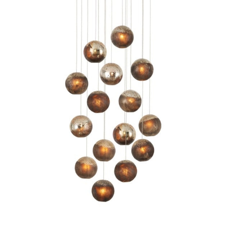 Pathos Modern Multi-Drop Pendant Lamp, Round Chandelier