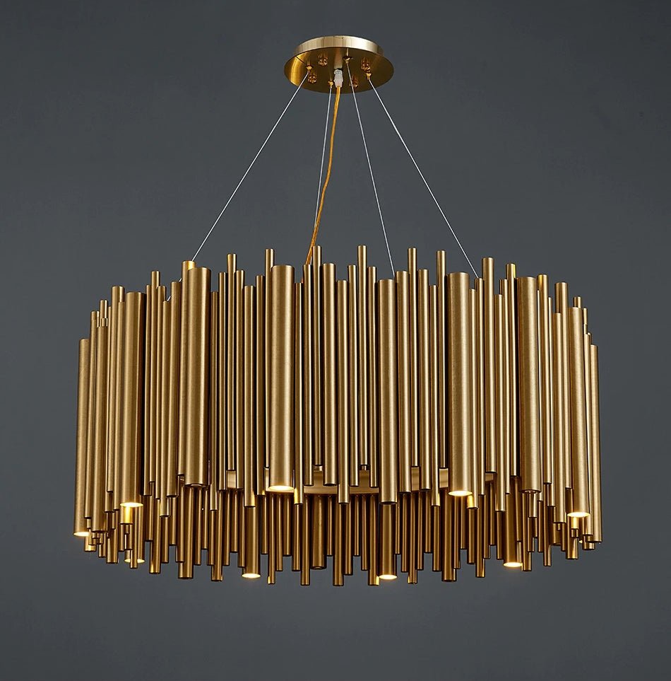 fancilighting Luxury Drum Gold Stainless Steel Chandelier for living room, dining room image | luxury lighting | luxury decor