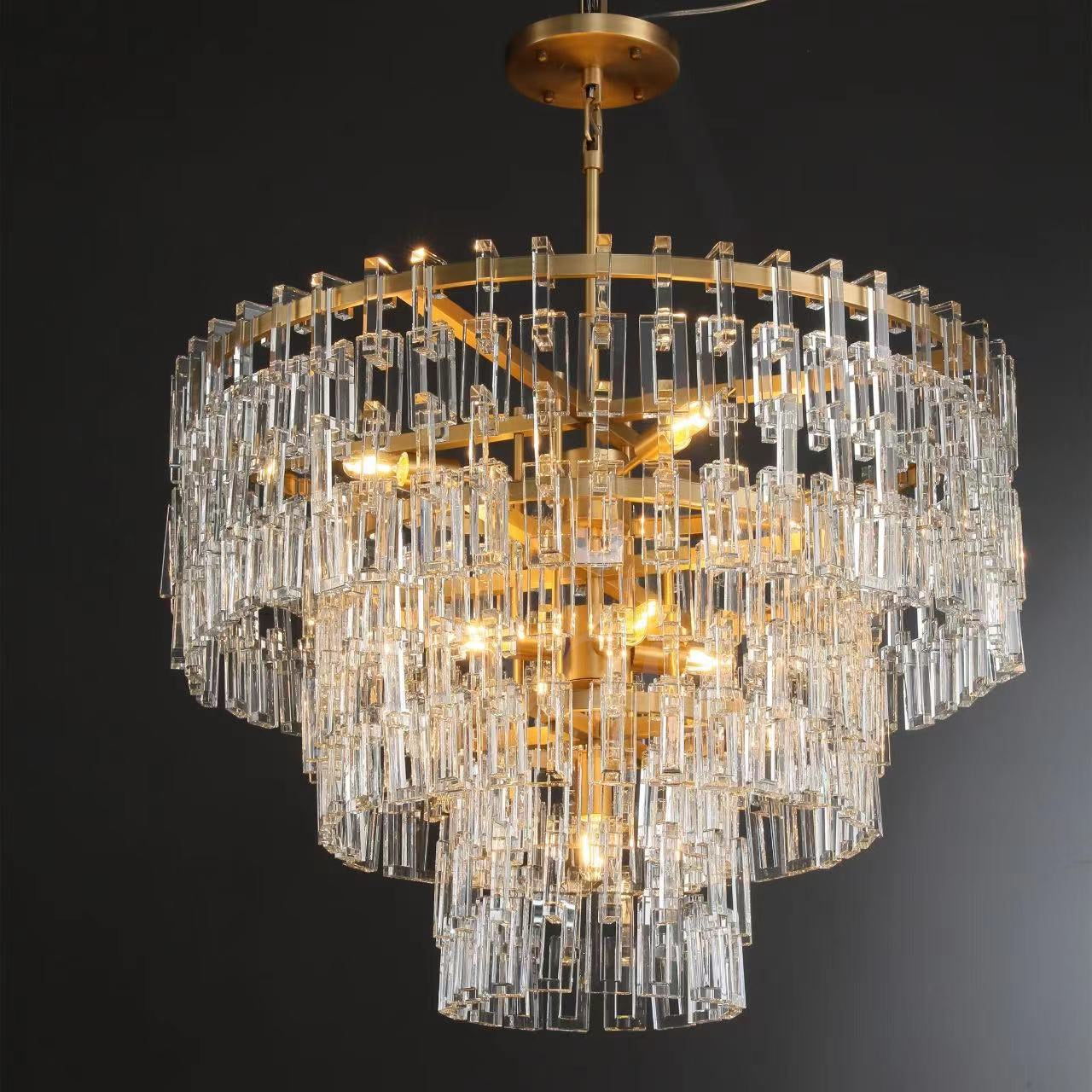 Seraphina Luxury Round Multi-layer Bedroom Living Room Crystal Chandelier