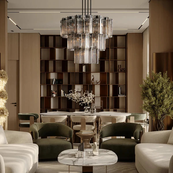 Delsie Round Chandelier 38''48''60''-Fanci Lamps