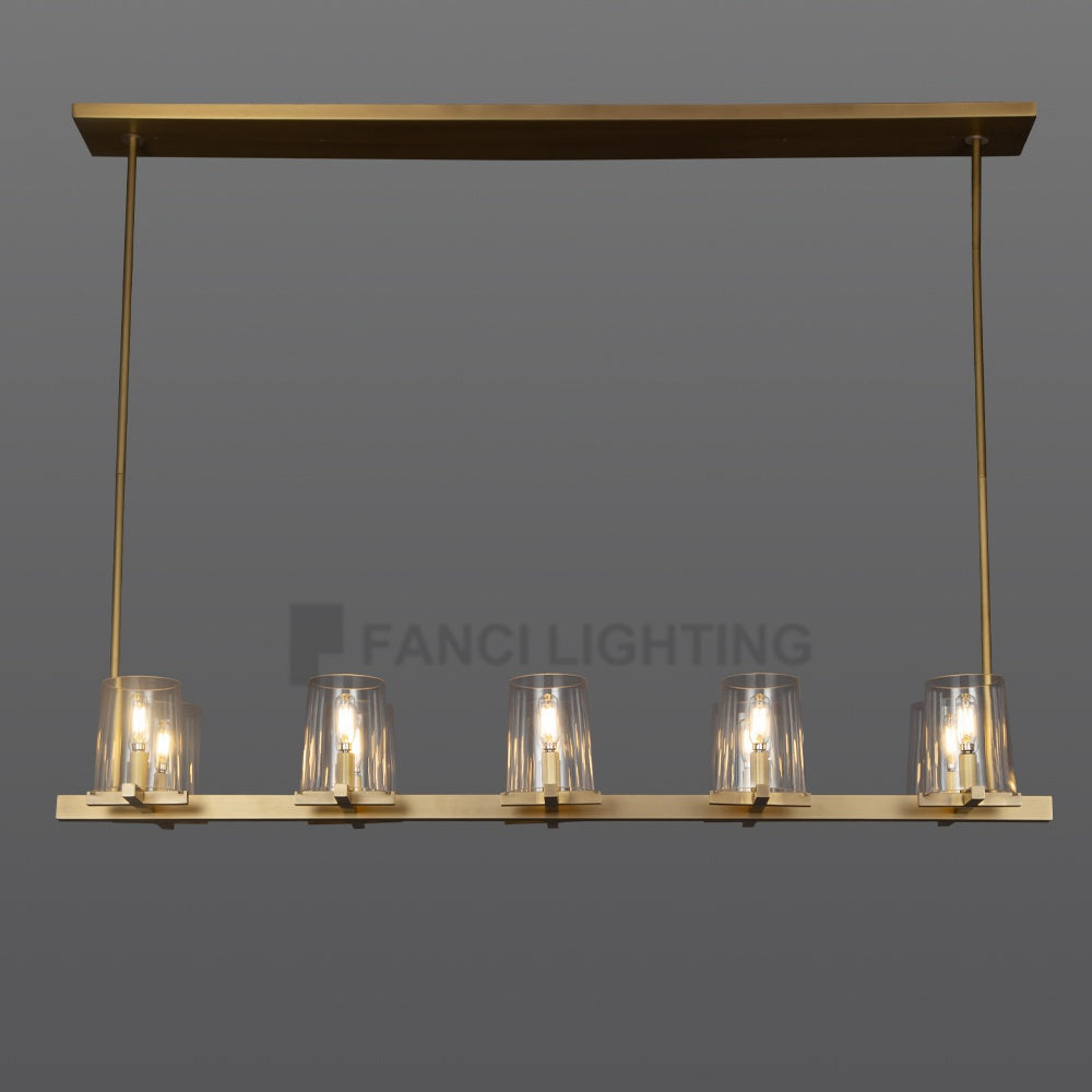 Ronald Modern Linear Glass Dining Room Chandelier Lighting Fixtures