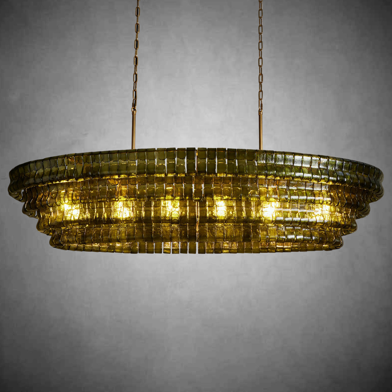 Ghiaccio Oval Chandelier 54''65''-Fanci Lamps