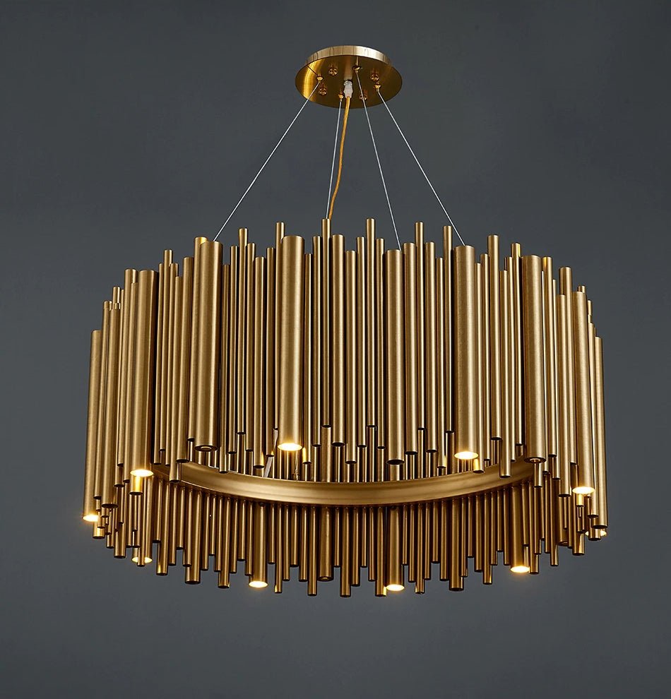 fancilighting Luxury Drum Gold Stainless Steel Chandelier for living room, dining room image | luxury lighting | luxury decor