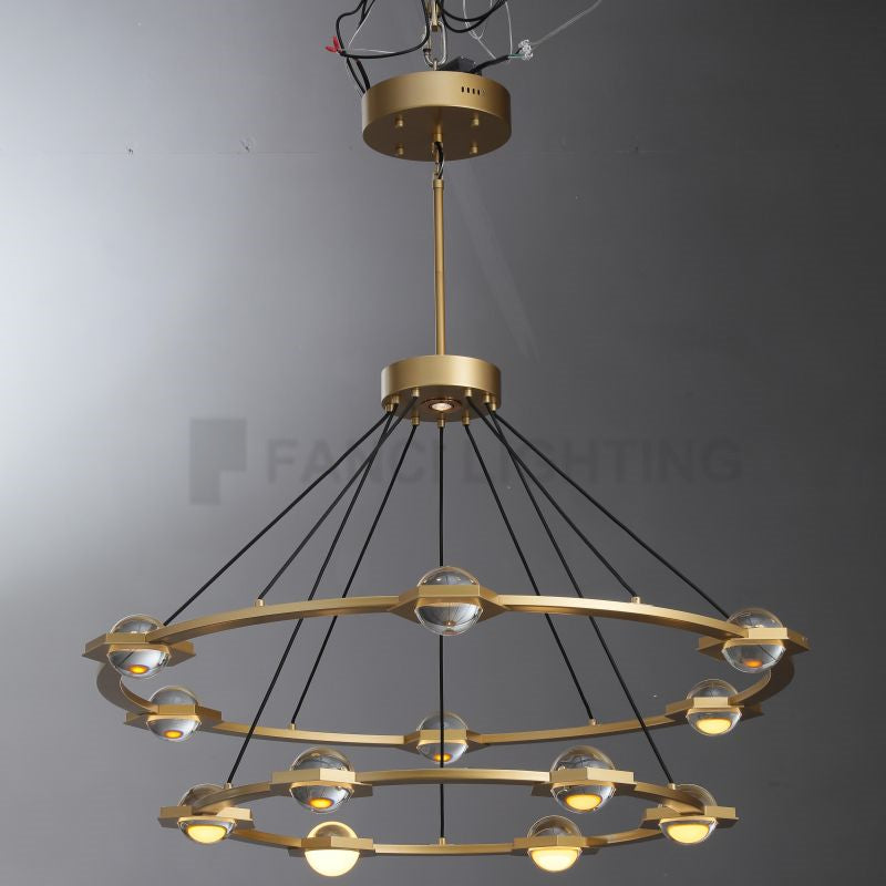 Planet Modern Two-Tier Chandelier, Indoor Led Chandelier Lighting