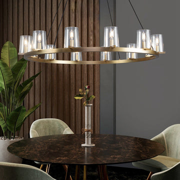 Ronald Modern Round Glass Dining Room Chandelier Fixtures