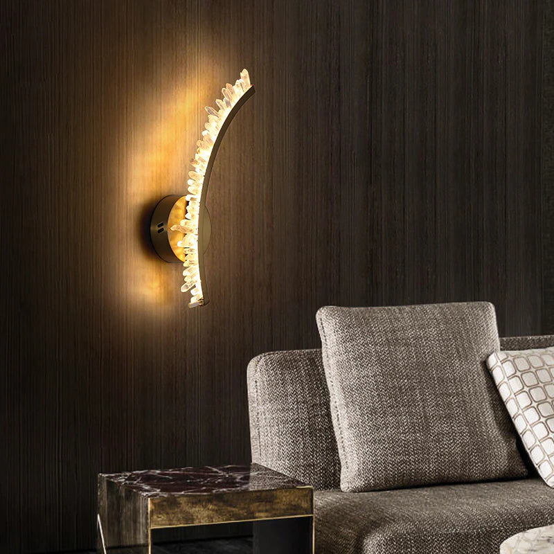 Deirdra Modern Rock Crystal Wall Sconce For Bedroom Wall Sconce J-CHANDELIER