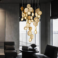 Modern Copper LED Circular Luxury Light Fixture. Staircase Chandelier  Kevin Studio 31.5