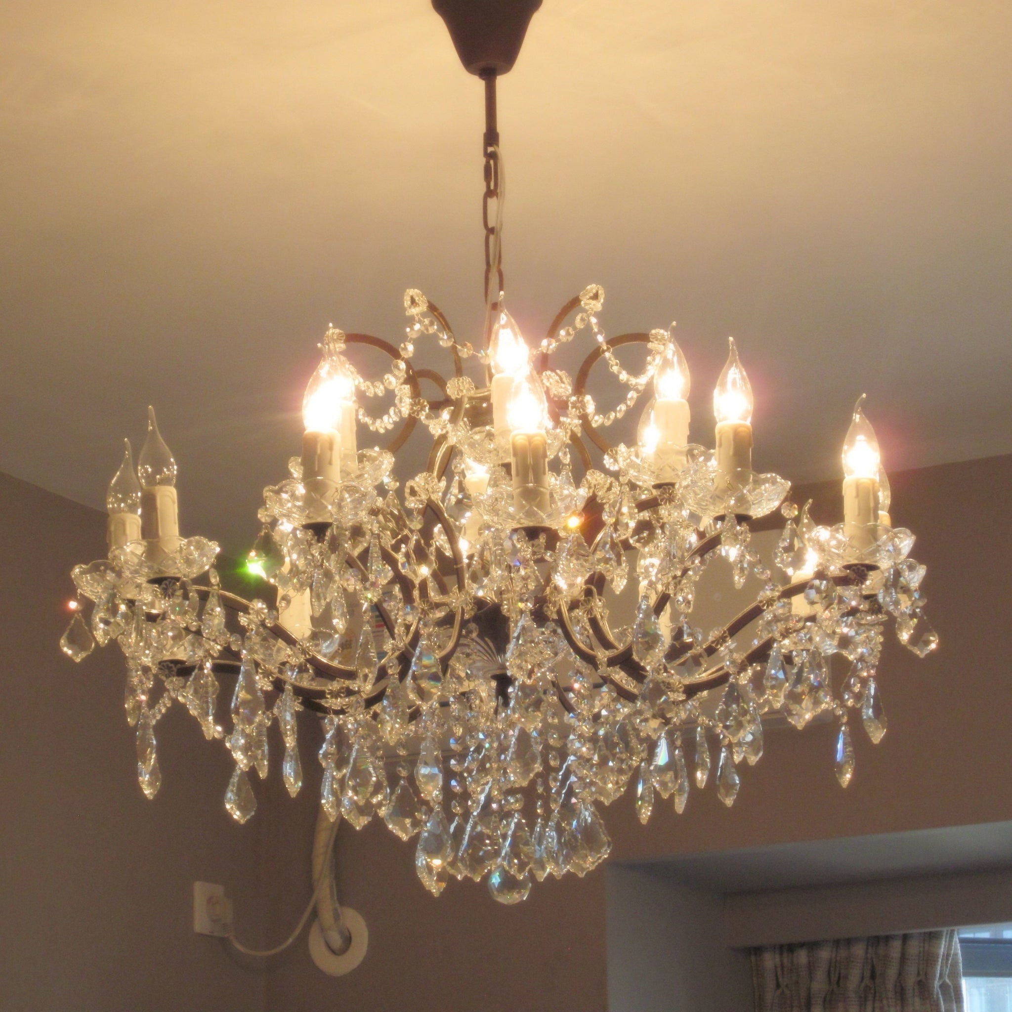 Evan IRON & CRYSTAL ROUND CHANDELIER 33"