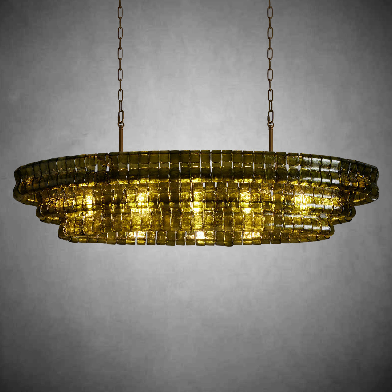 Ghiaccio Oval Chandelier 54''65''-Fanci Lamps