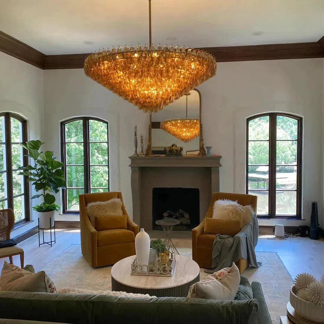 Clear Glass Tiered Round Chandelier – 37‑, 47‑, 62‑Inch Options