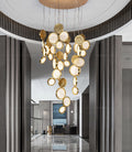 Modern Copper LED Circular Luxury Light Fixture. Staircase Chandelier  Kevin Studio