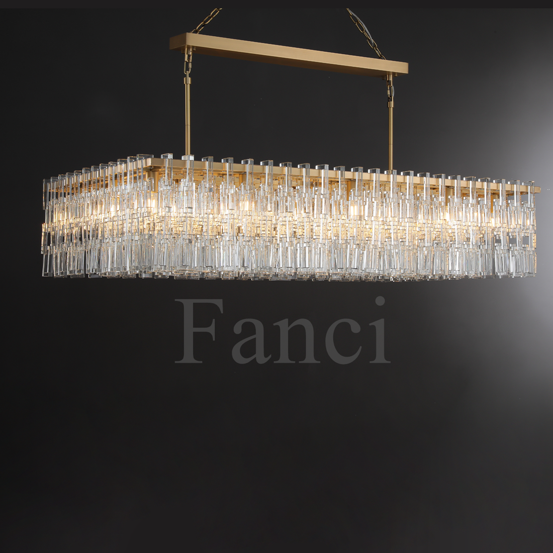 Seraphina Luxury Rectangular Dining Table Crystal Chandelier Lighting